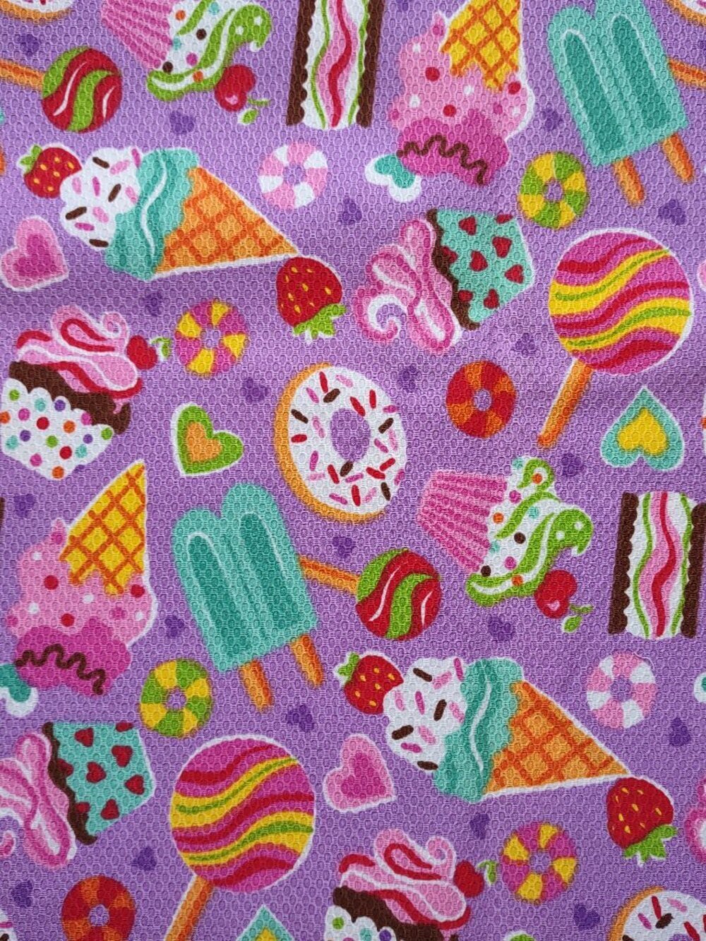 Vintage Sweet Treats Fabric 2.5 Yards Textured Cotton DIY Sewing Arts & Crafts